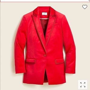 J.Crew  collection red willa velvet blazer.